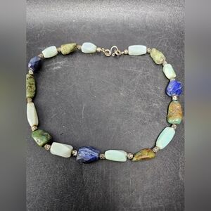 Elegant Blue and Green Stone Necklace